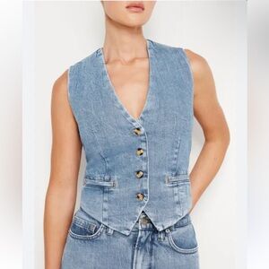 SOLD GOOD AMERICAN Denim Blue Buttoned Vest